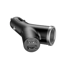 АЗУ Baseus Y type dual USB+cigarette lighter extended car charger 3.1 A CCALL-YX01 Black - мініатюра 3