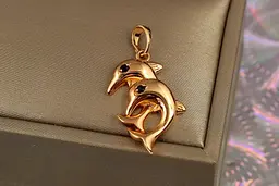 Кулон Xuping Jewelry два дельфіни 2.5 см золотистий
