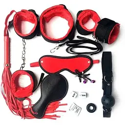 Комплект для BDSM ігор на 10 предметів One Size червоний
