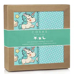 Пелюшки багаторазові Cosas дитячі Mint Unicorn 2 шт., 80х100 см, м'ятні