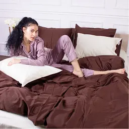 Комплект постільної білизни Mirson Satin Premium Lactic active 110х140 см коричневий (2200013555605) - мініатюра 8