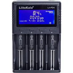Зарядний пристрій для акумуляторів Liitokala 4 Slots, LCD дисплей, Li-ion/Ni-MH/Ni-Cd/AA/ААA/AAAA/С (Lii-PD4)