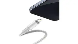 Кабель Baseus High Density Braided Type-C to Lightning PD 20W (2m) white (CATLGD-A02) - мініатюра 3