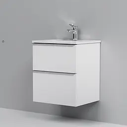 Тумба з умивальником Am.Pm X-Joy S підвісна 55 см 2 ящики білий MTA-FHX0552WG-WCC0552WG, Білий - мініатюра 2