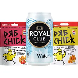 nabir-slaisy-kuriachi-riabchick-z-pertsem-ta-paprykoiu-susheni-30-h-slaisy-kuriachi-riabchick-z-hirchytseiu-ta-medom-susheni-30-h-napii-royal-club-soda-water-bezalkoholnyi-330-ml