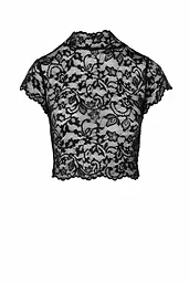 Топ Noir Handmade F303 Essence, XL, black, мереживний, короткий рукав, комір-стійка - мініатюра 4