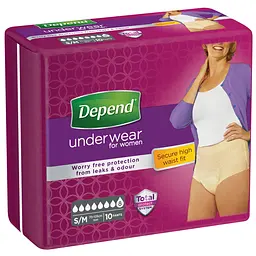 Поглинаюча нижня білизна Depend для жінок, S/M, 10 шт. (2 уп. х 10 шт.) - мініатюра 4