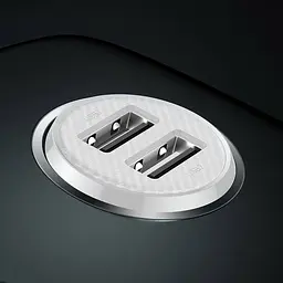 Автомобільний зарядний пристрій Baseus Grain Pro Car Charger Dual USB 4.8A White (CCALLP-02) [73370] - мініатюра 5