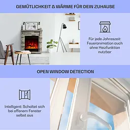 Електричний камін Klarstein Lienz 1800 Вт 30 м² (10034123) - мініатюра 6