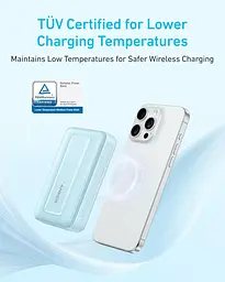 Магнітний Magsafe павербанк Anker A1684 10000 mAh з бездротовою зарядкою для iPhone УМБ білий - мініатюра 2