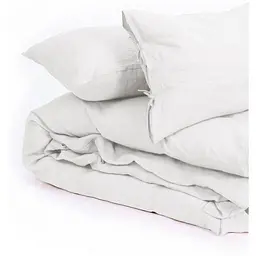 Простирадло на резинці MirSon Linen Winter flower Льон 150х200 см біле (2200008249489) - мініатюра 5