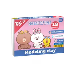 Пластилін Yes Line Friends, 18 кольорів, 360 г