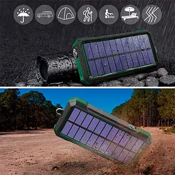 Зовнішній акумулятор power bank Solar PN-W12 20000 mAh із сонячною панеллю зовнішня батарея 18W - мініатюра 10
