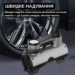Портативний компресор Yaoen 211 Pointer 150PSI (YPSCP7515B 5378) Чорний - мініатюра 6