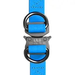 Шлея для собак Waudog Waterproof водостійка з QR паспортом, металічна пряжка-фастекс, блакитний - мініатюра 4