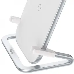 Бездротовий зарядний пристрій Baseus Rib Horizontal and Vertical Holder 15W WXPG-02 White - мініатюра 3