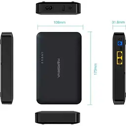 ДБЖ для маршрутизатора Marsriva KP2 EC DC+PoE+USB OUT 5V/9V/12V 18W 8000mAh (29.6Wh) - мініатюра 6