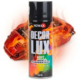Акрилова високотемпературна фарба Nowax 650° Спрей 450 мл Чорна (black/ral9005)