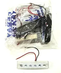 Габарит LED прямокутний 90х18 мм / 12/24V / 6 діодів / Білий 1 шт. (K 041)