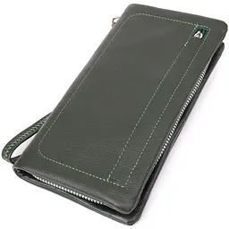 Стильний гаманець для жінок з відділенням під телефон ST Leather 23103 зелений