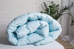 Ковдра Novita двоспальна 172х205 см антиалергенна бязь блакитна 10-0090 Blue (19611)