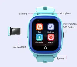 Дитячий смарт годиник Lemfo DF76 з GPS трекером, 4G сім картою та прослушкою Наручний розумний годинник-телефон для дітей Рожевий - мініатюра 9