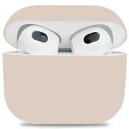 Силіконовий чохол для навушників Apple AirPods 3, Ultrathin Silicone Case, бежевий, захисний чохол, ультратонкий і легкий, захист від подряпин і пилу, м"який силікон, ArmorStandart (ARM60302)
