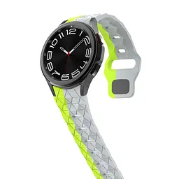 Ремінець силіконовий Samsung Galaxy Watch 4 5 6 7 BeWatch Салатово-білий (0140304) - мініатюра 5