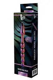 Анальний фалоімітатор Glamour Glass Ridged Anal Dildo 18 см (райдужний) - мініатюра 4