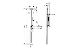 Душовий гарнітур Hansgrohe Pulsify S EcoSmart зі штангою 90 см matt black 24382670 - мініатюра 4