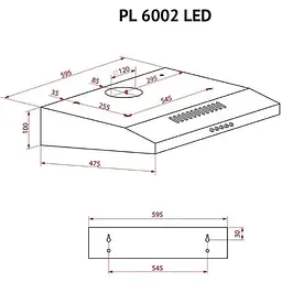 Витяжка Perfelli PL 6002 BL LED - мініатюра 9