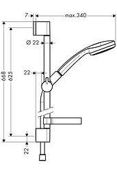 Душовий гарнітур Hansgrohe Croma 100 1jet 27717000, Хром - мініатюра 2