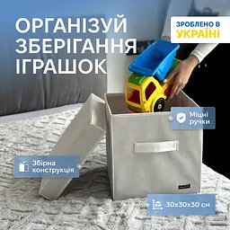 Короб  ORGANIZE  з кришкою 30*30*30 см (білий)