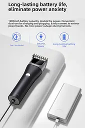 Машинка для стрижки Xiaomi DOCO Electric Hair Clipper · Black Knife Turbo Edition Metallic Deep Blue (54232) - мініатюра 4
