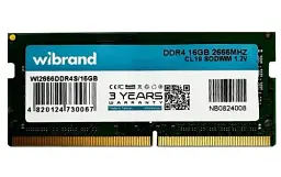 Пам'ять SO-DIMM, DDR4, 16Gb, 2666 MHz, Wibrand, 1.2V, CL19 (WI2666DDR4S/16GB) - мініатюра 3
