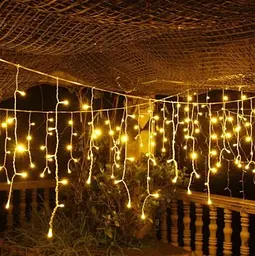 Новорічна святкова гірлянда бахрома 120 Led прозорий провід 3х0.5 м холодний білий - мініатюра 5