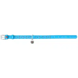 Нашийник для собак Waudog Glamour, шкіряний, зі стразами, з QR паспортом, XL, 38-49х2 см, блакитний - мініатюра 2