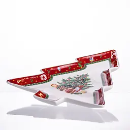 Блюдо сервірувальне новорічне для закусок Christmas 29 × 24 × 2 см фігурне Yiwu HP-SDHK-17 - мініатюра 3