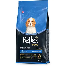 Сухий корм для цуценят малих порід Reflex Plus повноцінний та збалансований з лососем 3 кг 