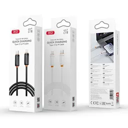 Кабель XO B-Q302A 27W/1m Type-c to Lightning Чорний - мініатюра 2