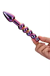 Анальний фалоімітатор Glamour Glass Ridged Anal Dildo 18 см (райдужний) - мініатюра 5
