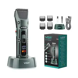 Машинка для стрижки волосся VGR V-696 LED-дисплей акумуляторна 10W Grey - мініатюра 2