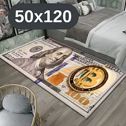 Стильний та зносостійкий килим для дому "100 доларів Bitcoin "50х120" KT8000202