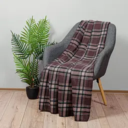 Плед флісовий Home Line принт клітинка шоколадна 160x220 см (166927) - мініатюра 2
