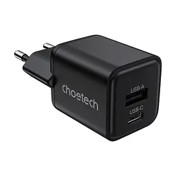 Мережевий зарядний пристрій Choetech PD5012 mini PD30W GAN A+C Black (43-00141)