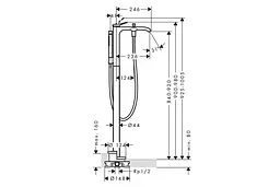 Змішувач для ванни Hansgrohe Vivenis підлоговий brushed black chrome 75445340 - мініатюра 2