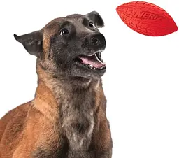 Футбольний м'яч для собак Nerf Dog Tire Squeak Football з інтерактивною пищалкою - мініатюра 5