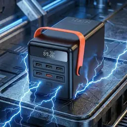 Батарея універсальна HOCO 100000mAh Max Centurion PD/65W, QC, LED Lamp, Black (DB03 / 714722) - мініатюра 6
