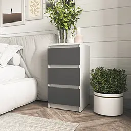 Тумбочка на 3 шухляди Moreli T-216 Ш400/В758/Г398 Білий-Антрацит