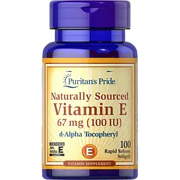 Вітаміни та мінерали Puritan's Pride Vitamin E 100 IU Naturally Sourced, 100 капсул